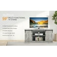 thumbnail image 4 of AOILE TV Stand for 65 Inch TV - Modern Entertainment Center with Storage, Barn Doors, and Shelves, Grey/White Tall TV Media Console Table for Living Room, 4 of 9
