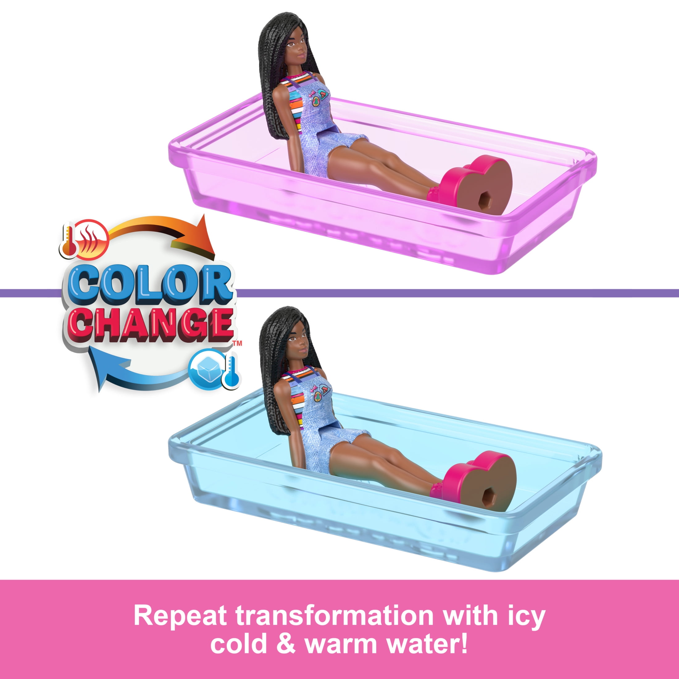 Barbie Mini BarbieLand Doll & Toy Vehicle Set, 1.5inch Barbie Doll & DreamCamper  (图4)