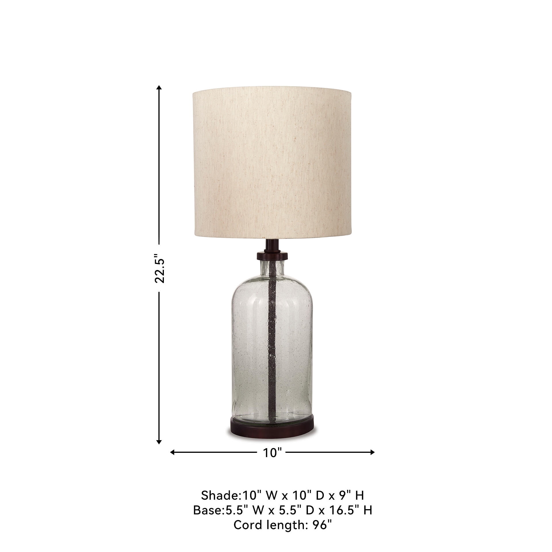 Signature Design by Ashley Casual Bandile Table Lamp  Clear/Bronze Finish