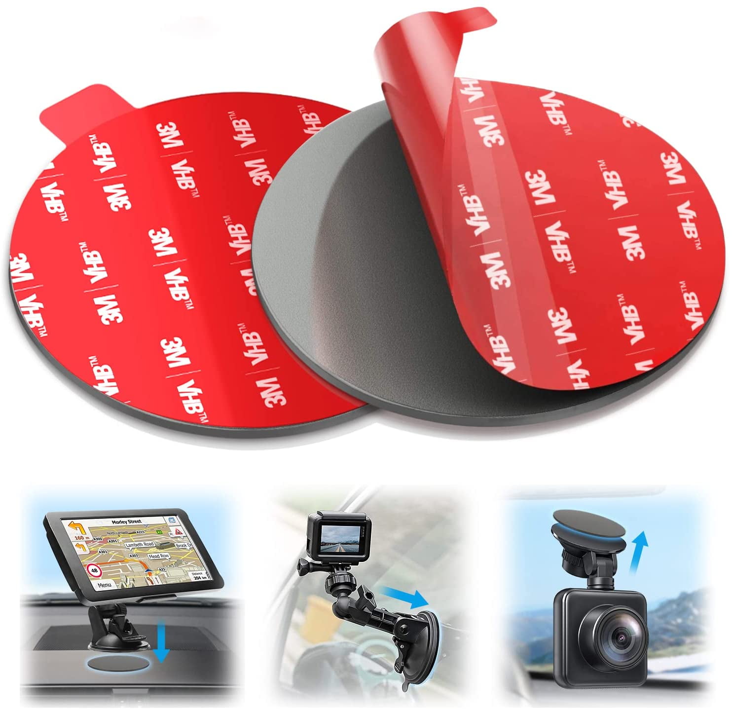Sticky Adhesive for Dash Cam Suction Cup Mount 90mm 3M Circle