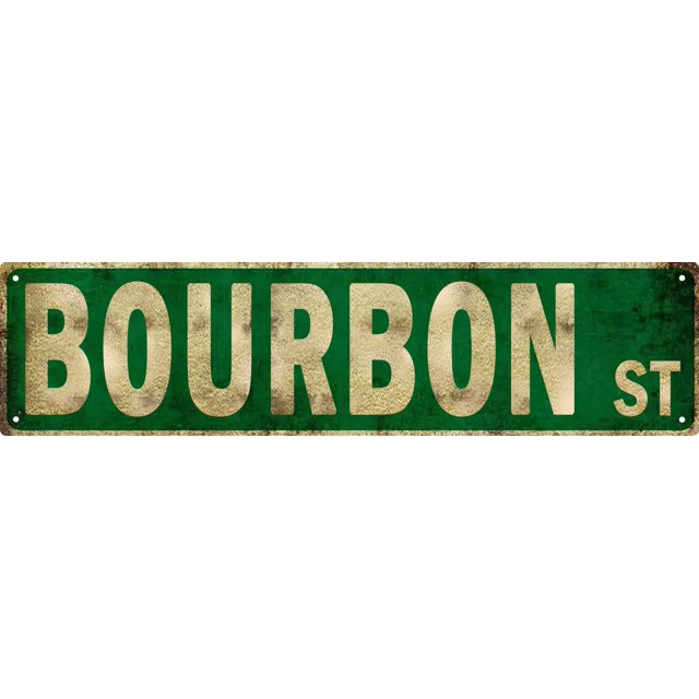 Bar Art Wall Decor Bourbon Decor Bourbon Street Sign Vintage Bourbon St Street Sign Cartel De Metal Rústico Para Decoración De Pared De 3.9 X 15.7 In