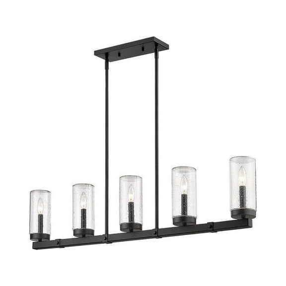 Z-Lite 589-5L-BK Marlow 5 Light 5" Wide Outdoor Taper Candle Linear Chandelier - Black