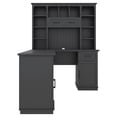 thumbnail image 5 of 65" Farmhouse L Shaped Executive Desk with Drawers, Wood Home Office Corner Desk with Shelves and Cabinet, File Drawer, Storage Cabinet, Rustic Computer Writing Desk, 5 of 7