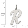 thumbnail image 4 of 925 Argent Sterling Délicate Lettre R Nom Initial Monogramme Collier Pendentif Pendentif, 4 of 8