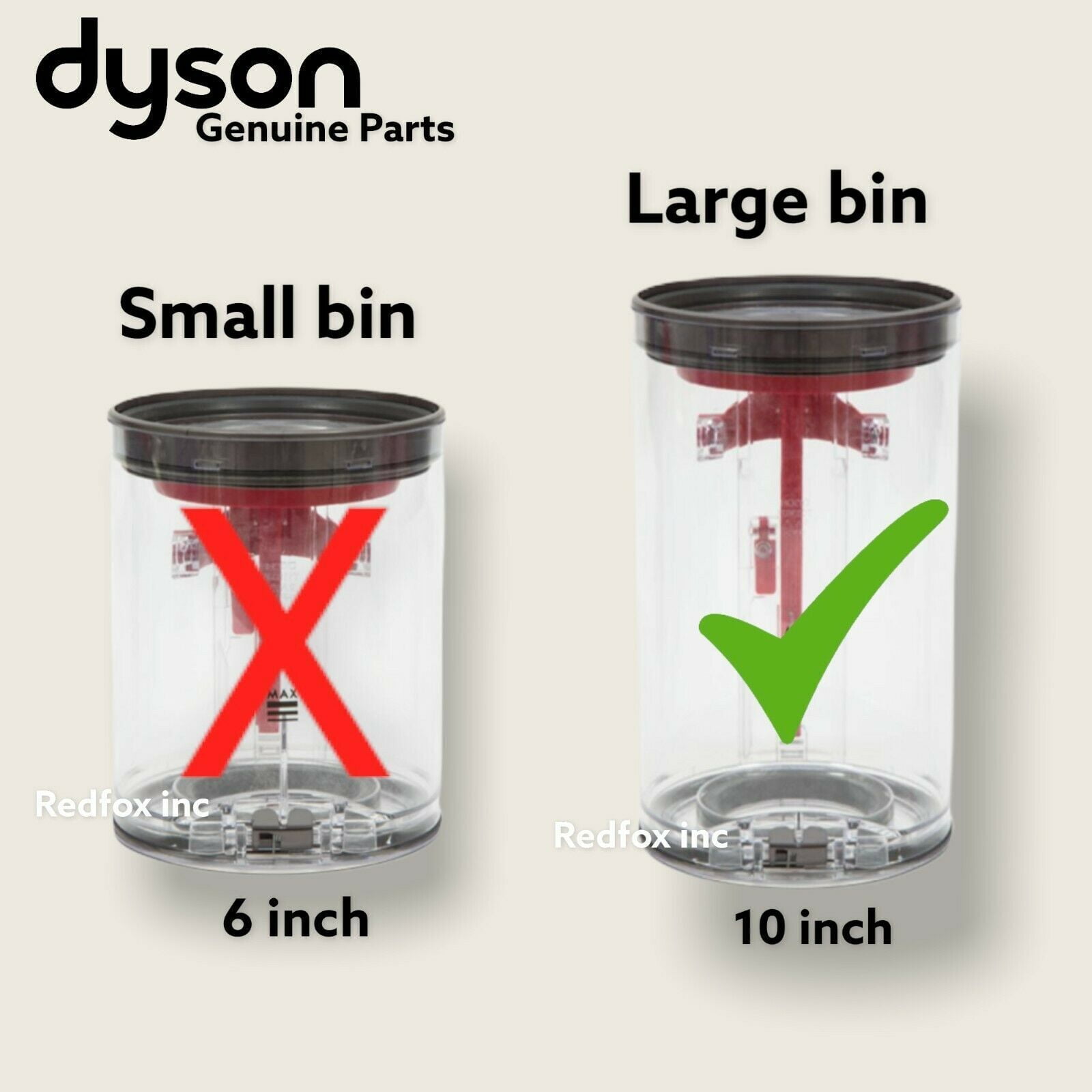 New Authentic Dyson V10 (10 Large Bin) Absolute Animal Clear