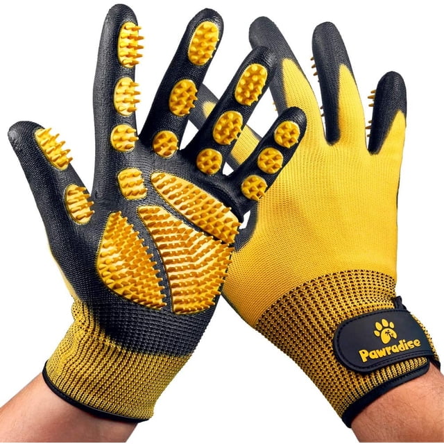 Guantes de aseo para mascotas Pawradise para gatos perros y caballos
