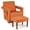 Orange, variant on Resenkos Recliner Chair, Reclining Chair,Lounge Chair,Modern Berber Fleece Single Sofa Chair with Ottoman and Waist Pillow-Blue