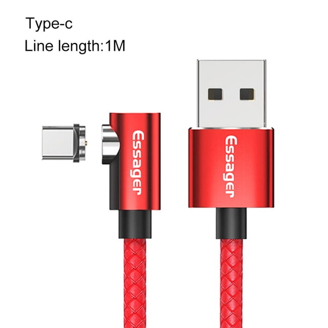 Essager Cable de carga Cable de carga de codo para teléfono con conector giratorio de 360 grados, Rojo, 1 m, Tipo-c Scienceny EL5313-06
