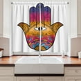 thumbnail image 2 of Ambesonne Oriental Kitchen Curtains, Colorful Lotus, 55"x39", Sky Blue Orange and Pink, 2 of 3