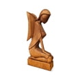 thumbnail image 2 of 12" Wooden Handmade Abstract Sculpture Statue Handcrafted "Kneeling Angel" Gift Art Decorative Home Decor Figurine Accent Decoration Artwork Hand Carved, 2 of 5