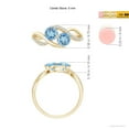 thumbnail image 3 of ANGARA Natural Round Aquamarine Two Stone Bypass Ring with Diamonds in 14K Yellow Gold for Women (Size-5mm) | March Birthstone, Birthday, Anniversary, Jewelry Gift for Women | Natural Aquamarine Ring, 3 of 7