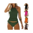 thumbnail image 5 of Cathery Two Piece Tankini Swimsuits for Women Tummy Control Bathing Suits Halter Swim Top with Shorts, 5 of 5