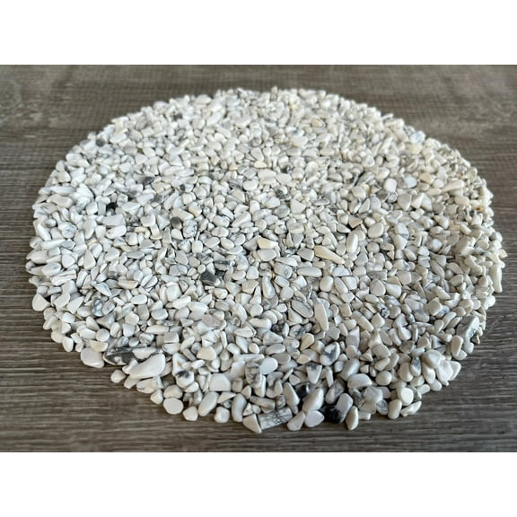 WHOLESALE Natural Semi Tumbled White Howlite Gemstone Chips ( 2 oz / 0.125 lb )