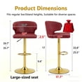 thumbnail image 3 of JUFU Bar Stools Set of 2, Extra Large Adjustable Swivel Bar Stools with Wide Seat & High Back, PU Leather Counter Height Bar Chairs with Footrest for Kitchen Island, 3 of 8
