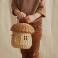 thumbnail image 3 of Handmade Mini Mushroom Rattan Basket with Lid: Red Dot Design for Storage and Art Decor, 3 of 4