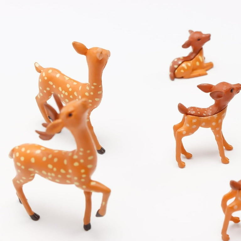 Holzlrgus 12 Pcs Deer Figurine Miniature Deer Animal Figurines