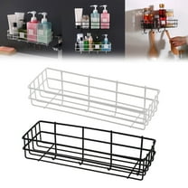 No-Drill Shower Caddy Shelf, Rustproof Metal Wire Shampoo Holder Basket, Adhesive Wall-Mounted Storage Rack,Shower Shelf | Bathroom Organizer,Black,1PC,