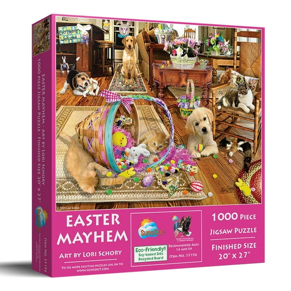 SUNSOUT INC - Easter Mayhem - 1000 pc Jigsaw Puzzle by Artist: Lori Schory - MPN # 35196