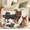Multicolor 4, variant on Jiaoprinted Ocean Large Round Collapsible Storage Basket, 65L Fabric Storage Organizer Bin with Handles for Blankets Linens Clothes, 19.4" x 13.3" Red Starfish Underwater