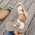thumbnail image 5 of Wowcloth Women's Peep-Toe Platform Wedge Slides - Comfortable Slip-On with Fashionable Design for Summer Outdoor Use, 5 of 9