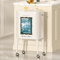 Medium Water Features Mrbin Metal Motion Sensor Kitchen Trash Can with Wheel Legs, Medium ...