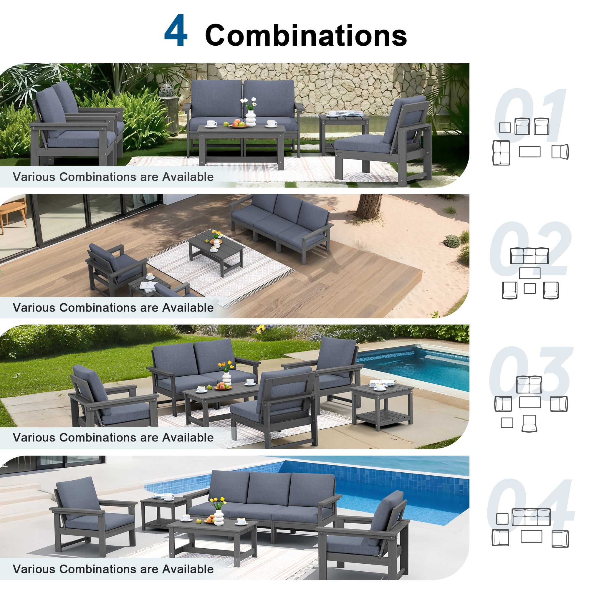 SERWALL Outdoor Patio Furniture Set - Thumbnail 5