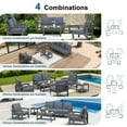 thumbnail image 4 of SERWALL Outdoor Patio Furniture Set, 7-Piece HDPE Outdoor Sofa Set Patio Conversation Set, Grey Frame with Grey Cushions, 4 of 7