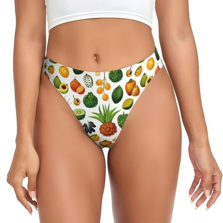 Sigee Lemon Fruits Vegetables for Women s G-String Panty  Low Rise  Soft Lace Perfect for Everyday Wear or Special Occasions-4X-Large