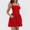 thumbnail image 2 of IROINNID Rollbacks Party Dresses for Women Holiday Night Sexy Sweet Lace Lace Strap Dress Mini Dress,Red, 2 of 6