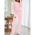 thumbnail image 5 of FADAACAI Womens Sweatsuits 2 Piece Set Womens Fuzzy Fleece Long Sleeve 2 Piece Loungewear Outfits Sweater Pants Pajama Sets Lounge Sets for Women Womens Sweatsuits Sets Pink 2XL Clearance！, 5 of 8