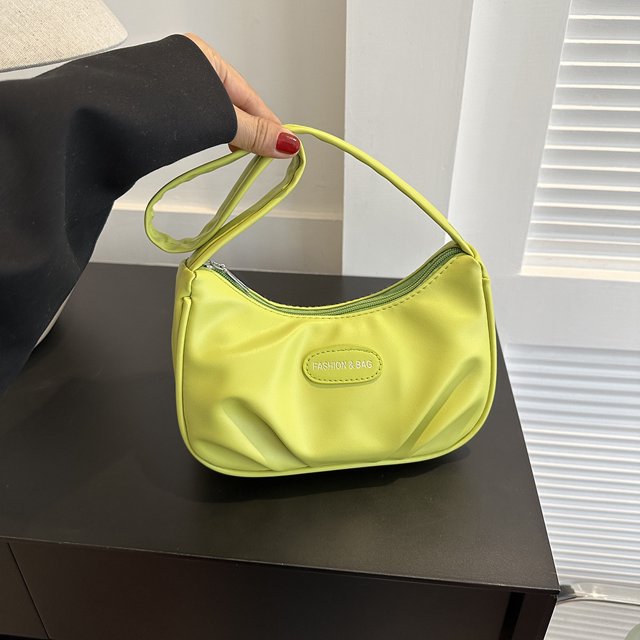 Bolsos Hobo para mujer Bolsos de moda ligeros Bolso de mano sólido (Verde)