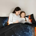 thumbnail image 5 of jejeloiu Musical Guitar Full Size Comforter Sets,Music Theme Bedding Comforter Set,Black Orange Bedding Sets,Microfiber Bedroom Decor Reversible,3-Piece, 5 of 8