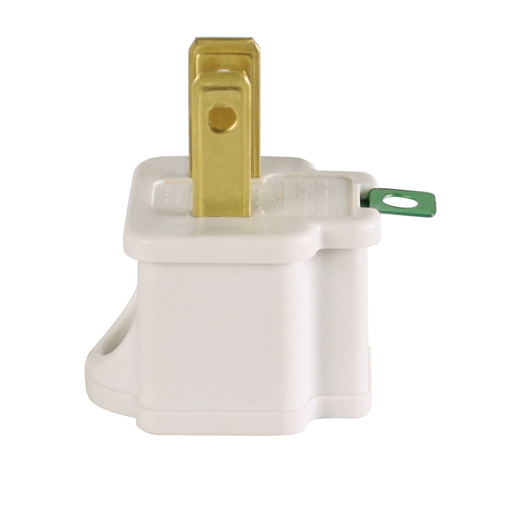 Hyper Tough 3-Pack Polarized Plug to Grounded White Indoor Adapter