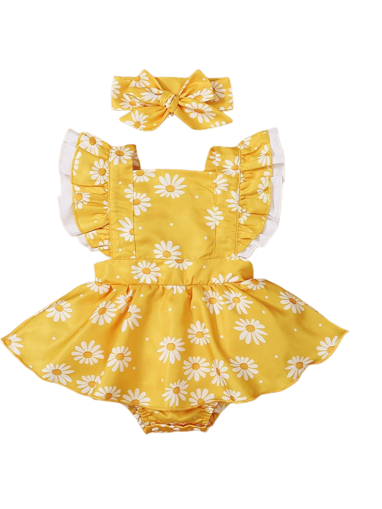 Sejardin Kids Baby Girl Ruffle Dress Short Sleeve Cloud Print Patchwork Princess Dress Summer Casual Outfits