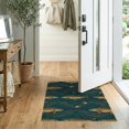 thumbnail image 2 of ODIKA 2'x3' Washable Doormat Non-Slip, Low Pile Fish Theme Vintage Motif Scattered Arrangement Fly Border Decor for Entryway, Kitchen, Laundry Room, 2 of 7