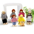 LAMIRO Dollhouse Family People Furniture House Set Wooden Dolls
