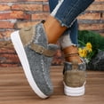 thumbnail image 5 of Womens Platform Ankle Boots Winter Fall Wide Width Round Toe Walking Flats Casual Short Booties Shoes Grey Size 8.5, 5 of 7