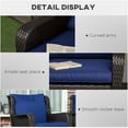 thumbnail image 5 of Outsunny Patio Wicker Rocking Chair, Outdoor PE Rattan Swing Chair w/ Soft Cushions for Garden, Patio, Lawn, Dark Blue, 5 of 9