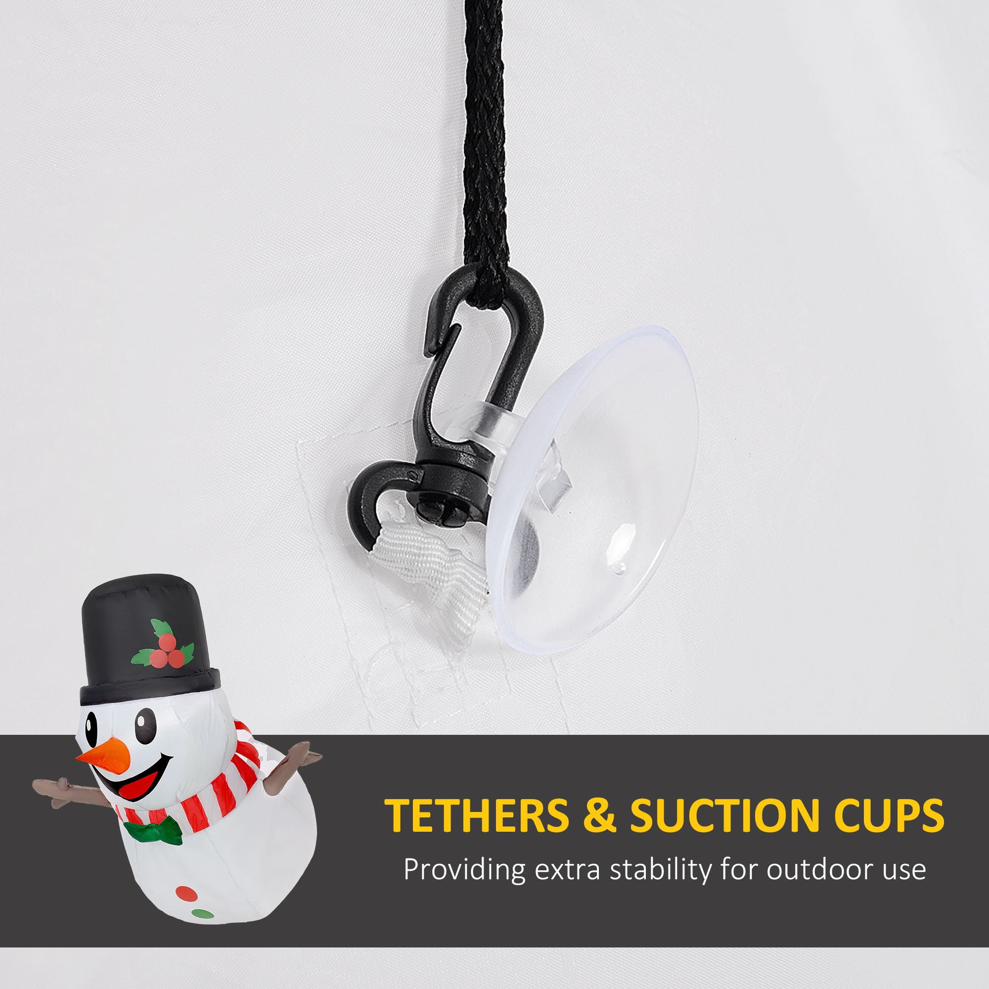 Inflatable Christmas Snowman Decoration with LED Lights, Hanging Window Display, Polyester, 3 ft, Indoor Outdoor Holiday Yard Decor