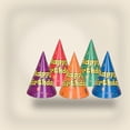 thumbnail image 3 of Beistle Club Pack of 144 Fun and Festive Assorted Color Balloon and Confetti Birthday Cone Hats 6.5", 3 of 6