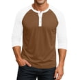 thumbnail image 5 of Men’s Athletic Cotton Baseball T-Shirt Three Quarter Sleeve Casual Top, 5 of 8