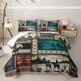 thumbnail image 2 of Erosebridal Adults Western Cowboys Twin Quilt Set,Country Theme Bohemian Exotic Style Twin Coverlet Set For Men Boys,2-Piece, 2 of 7