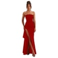 thumbnail image 1 of Vestido de fiesta GDJDIFK sin tirantes, chifón, sirena, rojo, 1 of 7
