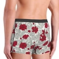 thumbnail image 3 of Fotbe Leaves And Anemone Flowers In Red Grey Men’s Total Support Pouch Boxer Briefs, X-Temp Cooling, Moisture-Wicking Underwear, Regular, Long-leg and Trunk-X-Large, 3 of 6