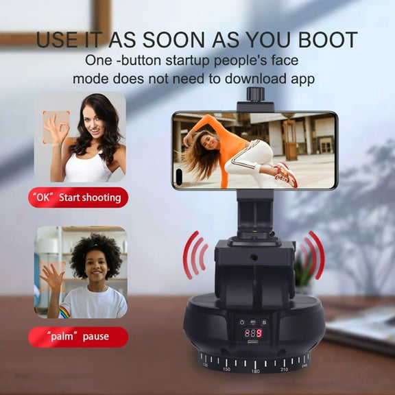 Andoer Ball head,2- Remote 9 Levels Head Wireless Remote Pan Tilt Head Panoramic Head 9 Levels Adjustable Camera Video Live Smart Rotation Panoramic Adjustable Speed Motorized Pan Tilt Ai Smart