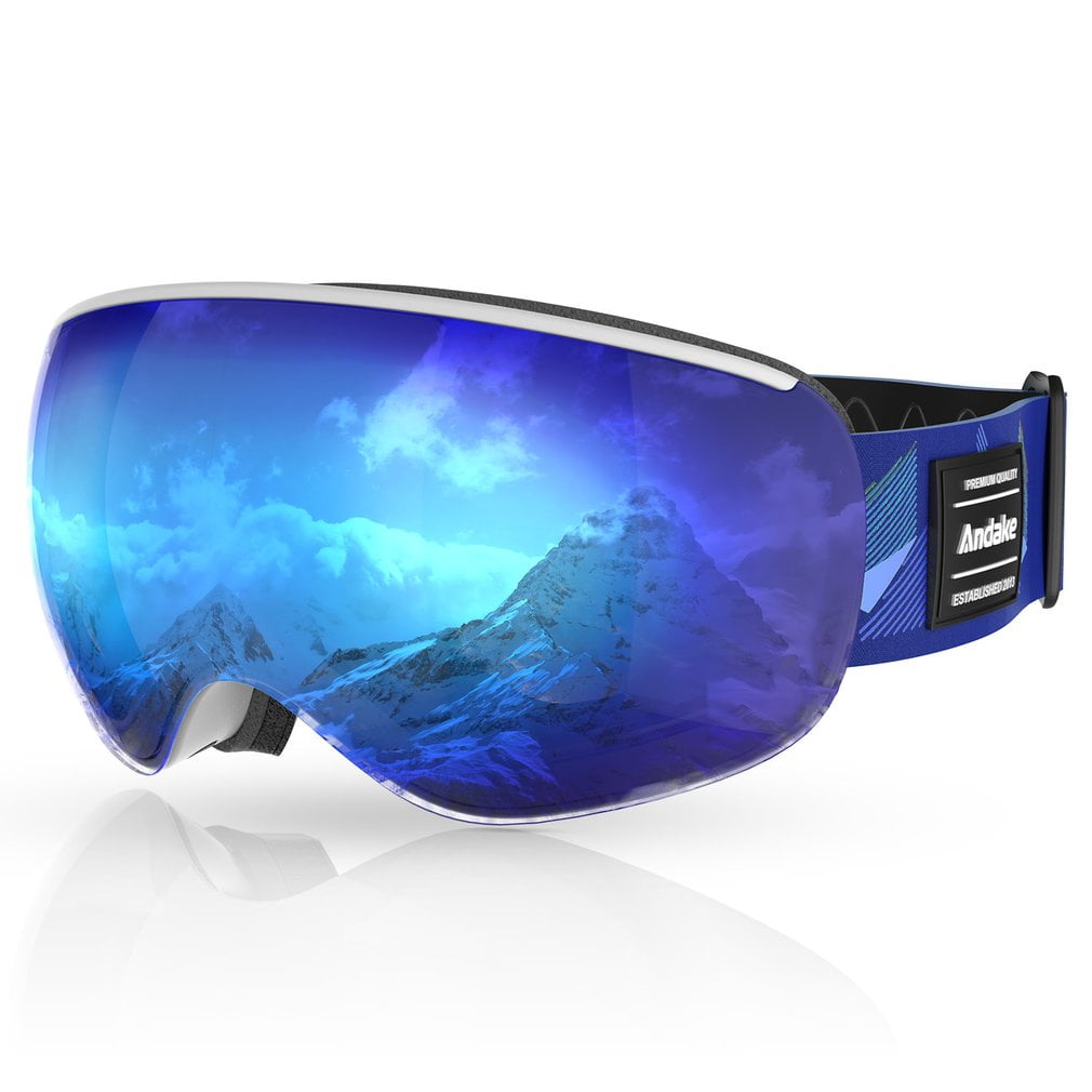 arteesol Winter Snowboard Ski Goggles UV400 Anti Fog Sports Glasses Blue Lens 