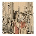 thumbnail image 3 of Ambesonne New York Shower Curtain, Jazz Singer Guitarist, 69"Wx84"L, Brown Beige, 3 of 5