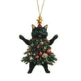 thumbnail image 7 of Acrylic Christmas Tree Cat Keychain Pendant - Festive Holiday Ornament, 3.12in, 7 of 7