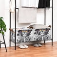 thumbnail image 3 of Yayeee Foldable Storage Basket for Shelves with Handles Set of 2 Waterproof Cloth Bins, Skeleton with Glasses, 3 of 7