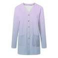 thumbnail image 4 of BOBOGOJP Women's Open Front Cardigan Shirt with Pockets Long Sleeve Lightweight Coat Light Purple for Size M, 4 of 7